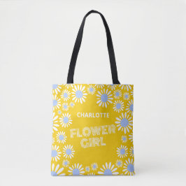 Retro Bright Yellow Daisy Custom Flower Girl Tasche