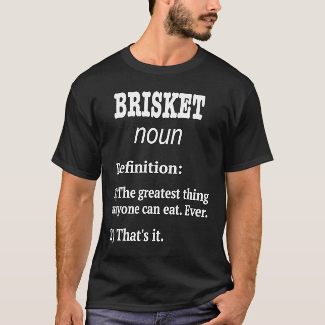 Retro Brisket Design  Brisket Fan Fake Definition T-Shirt (Vorderseite)