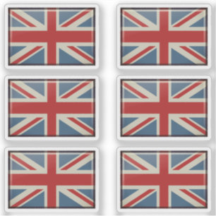 Retro-Britische-Flaggen-Packung Aufkleber