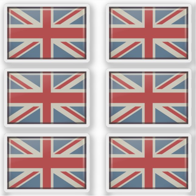 Retro-Britische-Flaggen-Packung Aufkleber (Vorderseite)