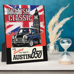 Retro britischer Oldtimer Pop-Art Vorderansicht Fotoplatte