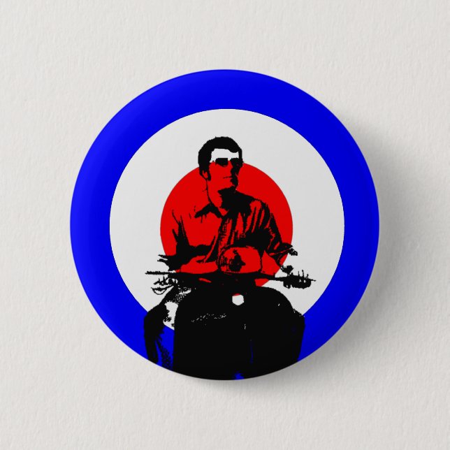 Retro britisches Mod-Roller-Jungen-Knopf-Abzeichen Button (Vorderseite)
