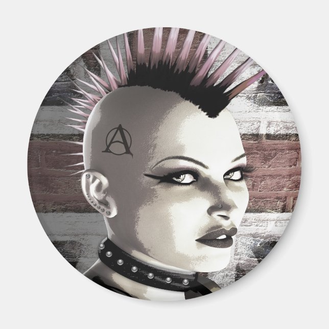 Retro British Punk Fashion Magnete Magnet (Vorne)