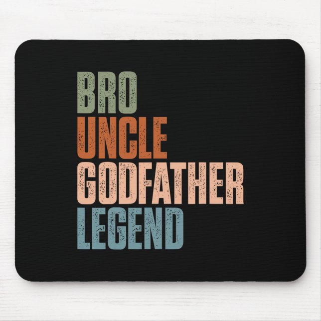 Retro Bro Onkel Godvater Legend Funny Oncles Fath Mousepad (Vorne)