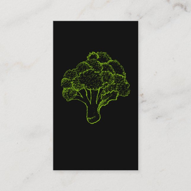 Retro Broccoli Kunstvoll Zeichnend Visitenkarte (Vorderseite)