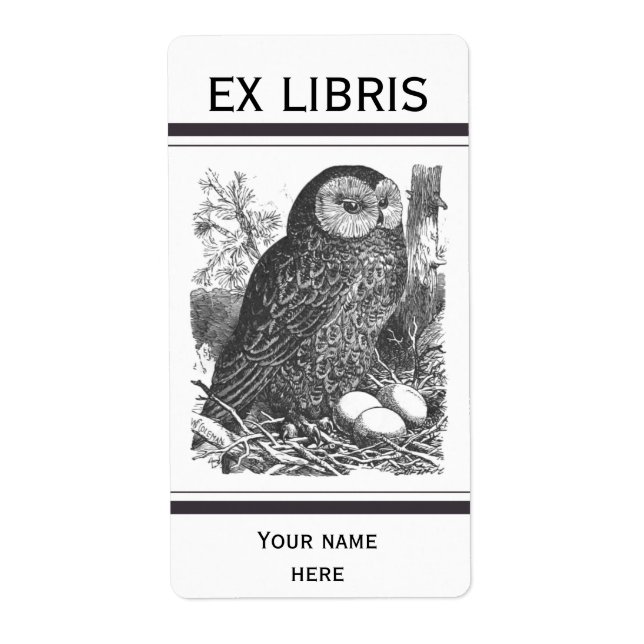Retro-Brooding-Uhu zeichnend Buchzeichen (Vorne)