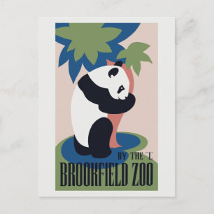 Retro-Brookfield-Zoo-Panda-Werbung Postkarte