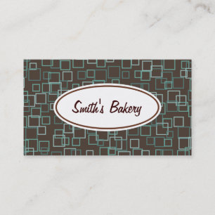 Retro Brown Aqua Business Card Visitenkarte