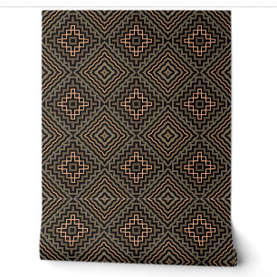 Retro Brown & Black Geometric Modern Classy Deko Tapete