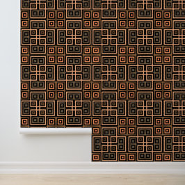 Retro Brown & Black Geometric Modern Classy Deko Tapete