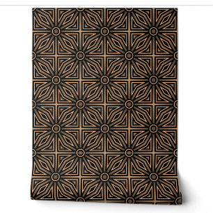 Retro Brown & Black Geometric Modern Classy Deko Tapete