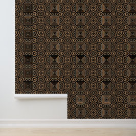 Retro Brown & Black Geometric Modern Classy Deko Tapete