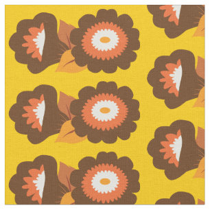 Retro-Brown-Blume Stoff