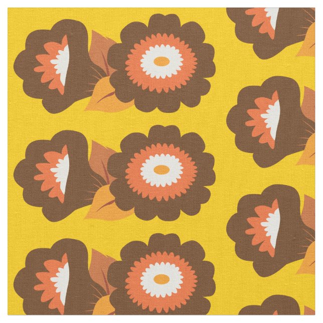 Retro-Brown-Blume Stoff (Nahaufnahme)