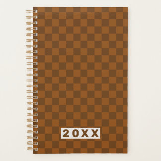 Retro Brown Checkerboard 2026 Planer
