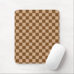 Retro Brown Checkered Mousepad<br><div class="desc">Schachbrettmuster in Brauntönen.</div>