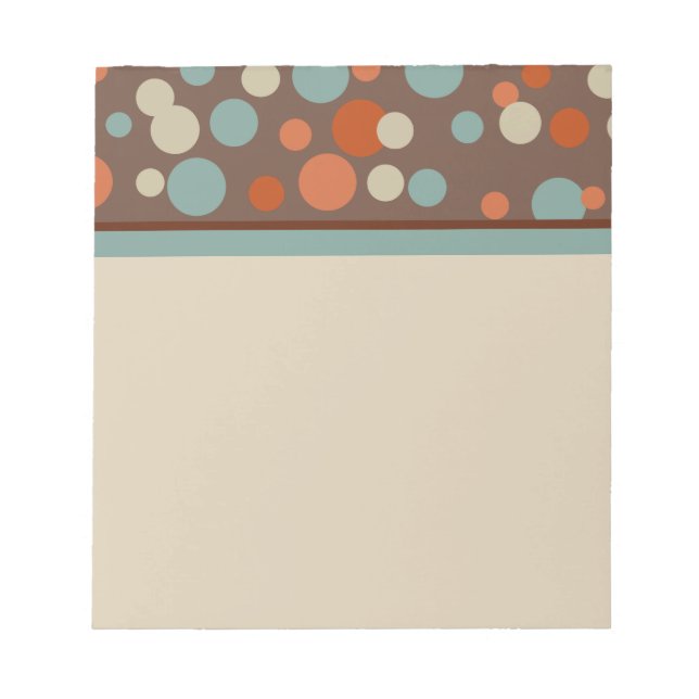 Retro Brown Dots Notepad Notizblock (Vorderseite)