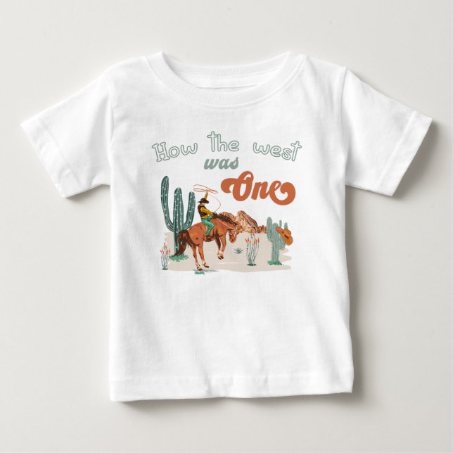 Retro Brown Green wie der Westen eins war Baby T-shirt (Vorderseite)