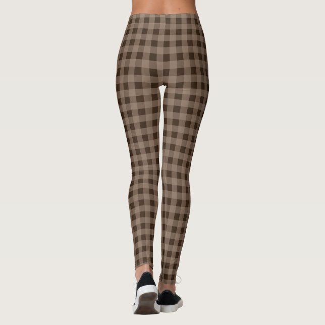 Retro Brown Karierte Leggings (Rückseite)
