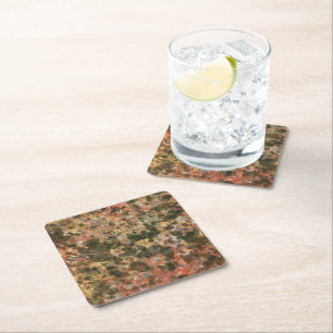 Retro Brown Marble Drink Coastes Rechteckiger Pappuntersetzer