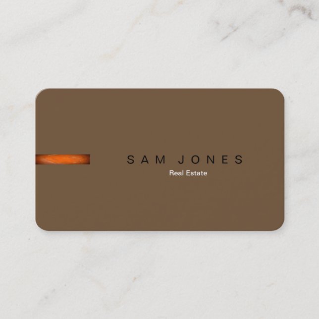 Retro Brown Orange Business Card Visitenkarte (Vorderseite)