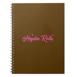 Retro Brown Pink Typografy Stars Notizblock
