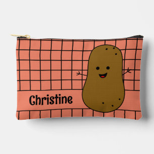 Retro, Brown Potato, Lachs rosa Custom Zubehörtasche