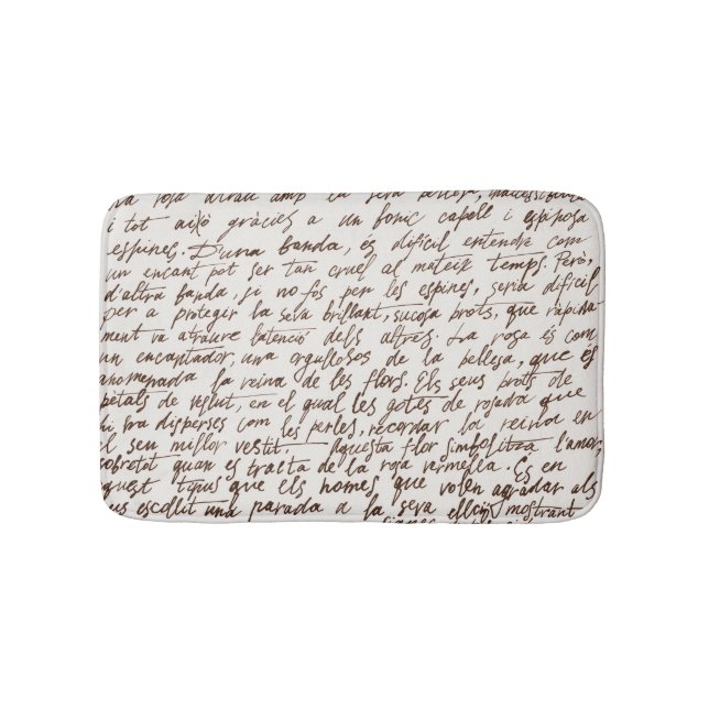 Retro Brown Tinte Manuskript Textur Badematte (Vorderseite)