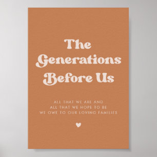 Retro Brown Zucker die Generationen vor uns Poster