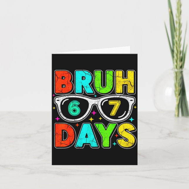 Retro Bruh 67 Days School Humor Cool Boy Sungles  Karte (Vorderseite)