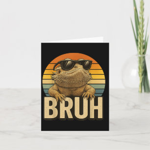 Retro Bruh Bartded Dragon Funny Lizard Vintag Karte
