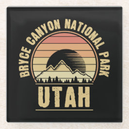 Retro Bryce Canyon Nationalpark Utah Glasuntersetzer