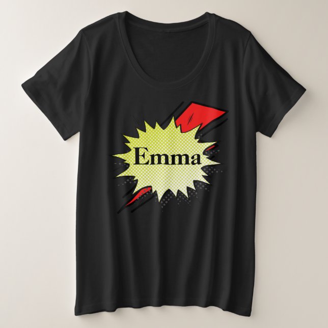  Retro bubble color comic Große Größe T-Shirt (Design vorne)