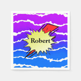 Retro bubble color comic serviette