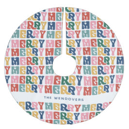 Retro Bubble Letter Custom Christmas Polyester Weihnachtsbaumdecke