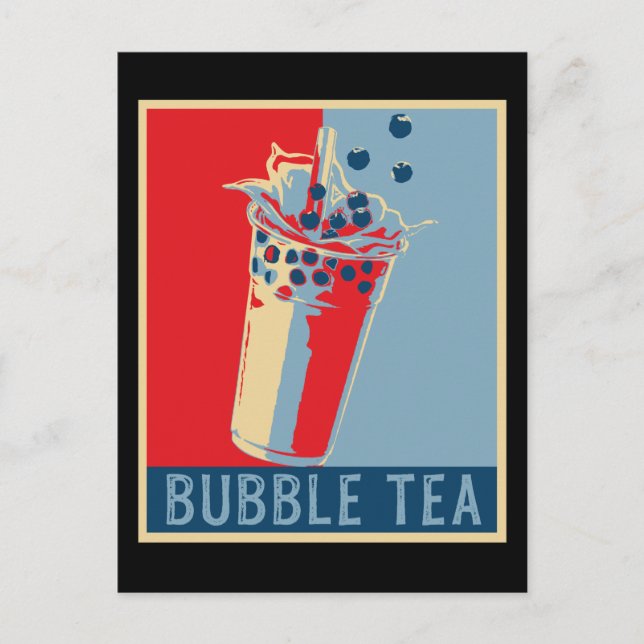Retro Bubble Tee Geschenk Männer blühen Boba Tea Postkarte (Vorderseite)