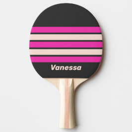 Retro Bubblegum Across Striping with Name Tischtennis Schläger