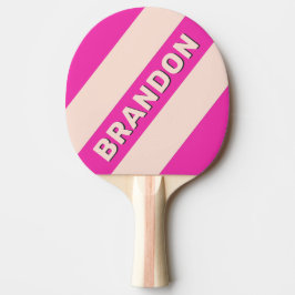 Retro Bubblegum Bold Streifen mit Namen Tischtennis Schläger