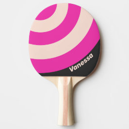 Retro Bubblegum Circle Stripe with Name Tischtennis Schläger