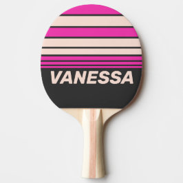 Retro Bubblegum Horizon Striping with Name Tischtennis Schläger