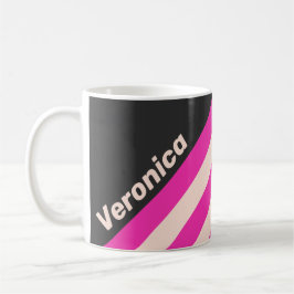 Retro Bubblegum Stripes with Name Kaffeetasse