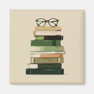Retro Bücherliebhaber Magnet