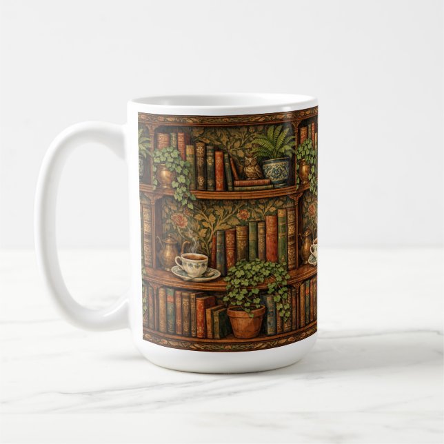 Retro-Buchliebhaber-Kunst Kaffeetasse (Links)
