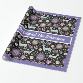 Retro Bucks and Lavendel Wrapping Paper Geschenkpapier