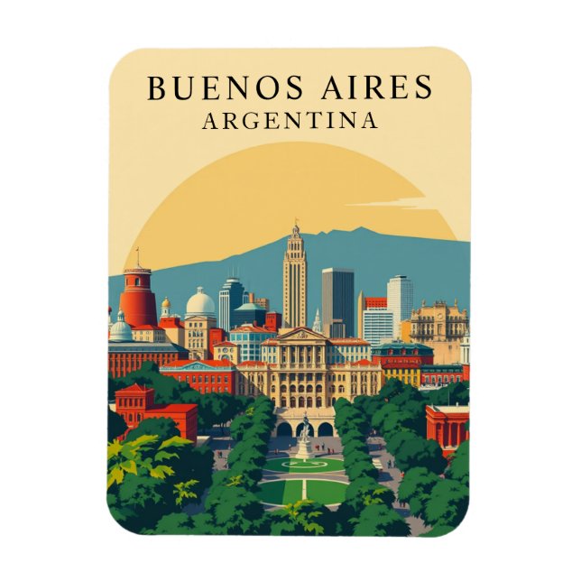 Retro Buenos Aires Argentinien Reisen Souvenir Magnet (Vertikal)
