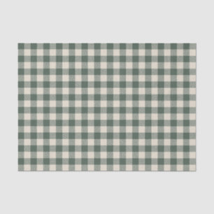 Retro Buffalo Kariert Tartan Muster Forest Green Seidenpapier