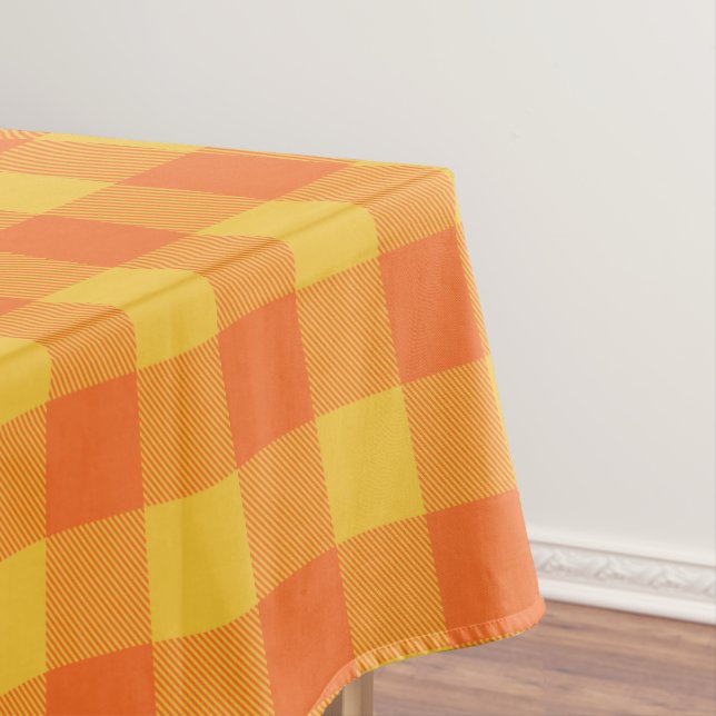 Retro Buffalo Kariert Tartan Muster Gelb Orange Tischdecke (Beispiel)