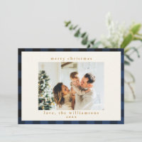Retro Buffalo Kariert Tartan Muster Navy Blue Blac