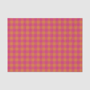 Retro Buffalo Kariert Tartan Muster Pink und Orang Seidenpapier