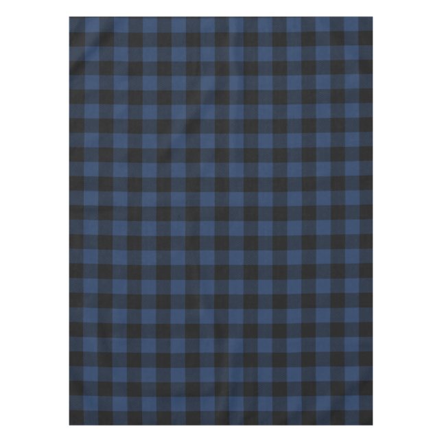 Retro Buffalo Kariert Tartan Pattern Black Navy Bl Tischdecke (Vorderseite)